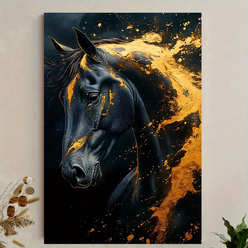 1 pezzo elegante cavallo nero  - Canvas Wrap Ready recensione e prezzo